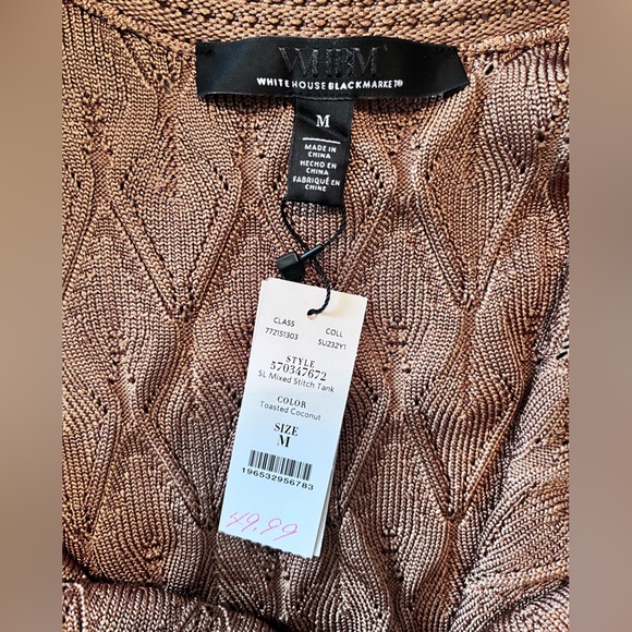 White House Black Market Luxurious Mixed Stitch Tank top brand new with tags - Picture 6 of 14